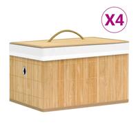 vidaXL Boîtes de rangement en bambou 4 pcs