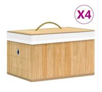 vidaXL Boîtes de rangement en bambou 320765 4 pcs Brun G