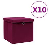 4x Boîtes de Rangement Tissu Intissé Rouge Foncé Coffre Emballage vidaXL