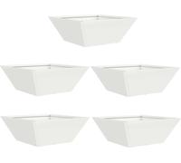 vidaXL Bol de jardin Planteur 5 pcs Blanc 40 x 40 x 15 cm Acier