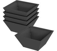 vidaXL Bol de jardin Planteur 5 pcs Noir 35 x 35 x 15 cm Acier