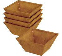 vidaXL Bol de jardin Planteur 5 pcs Rouillé 35 x 35 x 15 cm