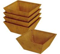 vidaXL Bol de jardin Planteur 5 pcs Rouillé 40 x 40 x 15 cm