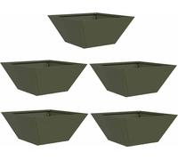 vidaXL Bol de jardin Planteur 5 pcs vert olive 35 x 35 x 15 cm acier