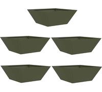 vidaXL Bol de jardin Planteur 5 pcs vert olive 40 x 40 x 15 cm acier