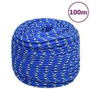 vidaXL Corde de bateau Bleu 10 mm 100 m Polypropylène