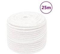 Corde de Bateau Corde de Levage Câble d'Amarrage Ancrage Navire Lignes de Gréement Corde à Linge Blanc Complet 14 mm 25 m Polypropylène