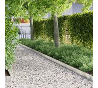 vidaxl Bord de pelouse Argenté Bordure jardin terrasse Extérieure métal design v