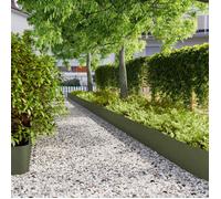 vidaXL Bordures pelouse 20pcs vert olive 25x103cm acier laminé à froid