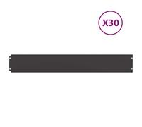vidaXL Bordure de Pelouse 30 pcs 15 x 103 cm Acier Noir, Jardin et terrasse, Bordure en Acier rectangulaire Moderne, résistante aux intempéries, décor Flexible, séparateur de Jardin