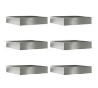 vidaXL Bordure de Pelouse 6 pcs Argent 60 x 60 x 13 cm Acier galvanisé, Jardin et Terrasse, Bordure Métallique Moderne, Séparateur de Paysage, Barrière de Pelouse, Installation Durabile DIY