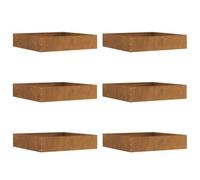 vidaXL Bordure de Pelouse 6 pcs Rouillé 60 x 60 x 13 cm, Jardin et Terrasse, Bordure Métallique Moderne, Séparateur de Paysage, Barrière de Pelouse, Installation Durabile DIY