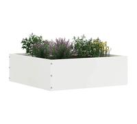 vidaXL Bordure de Pelouse Blanc 40 x 40 x 13 cm Acier, Jardin et Terrasse, Bordure Métallique Moderne, Séparateur de Paysage, Barrière de Pelouse, Installation Durabile DIY