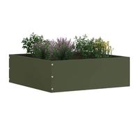 vidaXL Bordure de Pelouse Vert Olive 40 x 40 x 13 cm Acier, Jardin et Terrasse, Bordure Métallique Moderne, Séparateur de Paysage, Barrière de Pelouse, Installation Durabile DIY