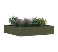 vidaXL Bordure de Pelouse Vert Olive 60 x 60 x 13 cm Acier, Jardin et Terrasse, Bordure Métallique Moderne, Séparateur de Paysage, Barrière de Pelouse, Installation Durabile DIY