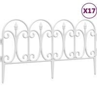 vidaXL Bordures de gazon 17 pcs. Blanc 10 m PP