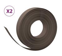vidaXL Bordures de gazon 2 pcs. Marron 10 m 10 cm Polyéthylène