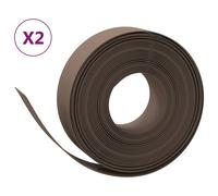 vidaXL Bordures de gazon 2 pcs. Marron 10 m 15 cm Polyéthylène