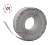 vidaXL Bordures de gazon 5 pcs. Gris 10 m 15 cm Polyéthylène