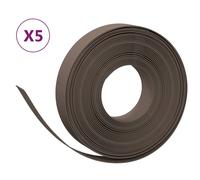 vidaXL Bordures de gazon 5 pcs. Marron 10 m 10 cm Polyéthylène