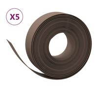 vidaXL Bordures de gazon 5 pcs. Marron 10 m 15 cm Polyéthylène