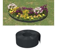 vidaXL Bordures de jardin 3 pcs noir 10 m 20 cm polyéthylène 3155457 Noir G