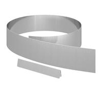 vidaXL Bordures de Jardin 4 pcs Acier Galvanisé 450 x 15 cm Barrière Extérieure Durable Argentée pour Patios, Jardins, Terrasses Résistante aux Intempéries Facile à Monter Panneau de Clôture Diviseur