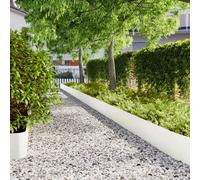 vidaXL Bordures de pelouse 10 pcs blanc 25x103 cm acier laminé à froid
