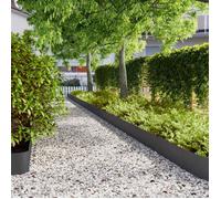 vidaXL Bordures de pelouse Acier Corten flexible 10 pcs Noir 20x103 cm
