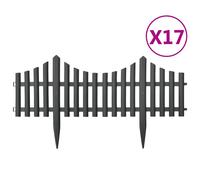 Vidaxl Bordures De Pelouse 17 Pcs Anthracite 10 M Pp