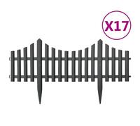 Vidaxl Bordures De Pelouse 17 Pcs Anthracite 10 M Pp