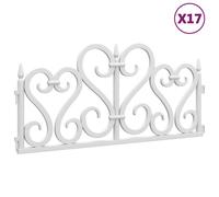 vidaXL Bordures de pelouse 17 pcs Blanc 10 m PP