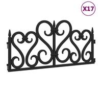 vidaXL Bordures de pelouse 17 pcs Noir 10 m PP