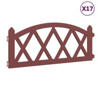 Vidaxl Bordures De Pelouse 17 Pcs Rouge 10 M Pp