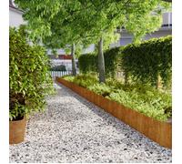 vidaXL Bordures de pelouse 20 pcs 25x103 cm acier patinable flexible, bordure de jardin, bordure de lit de jardin, bordure 858325