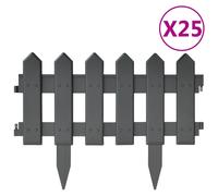 25x Bordures de Pelouse Bordures de Jardin Bordures de Gazon Bordures d'Herbe Parterre Rebord de Jardin Extérieur Anthracite 10 m PP