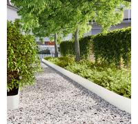 vidaXL Bordures de pelouse 30 pcs blanc 20x103 cm acier laminé à froid