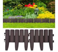 vidaXL Bordures de pelouse 36 pcs Marron 10 m PP