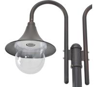 vidaXL Borne d'éclairage de jardin E27 220 cm aluminium 2 lanternes bronze
