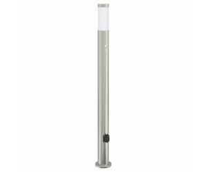 vidaXL Borne lumineuse avec détecteur et prise 110 cm acier inoxydable IP44