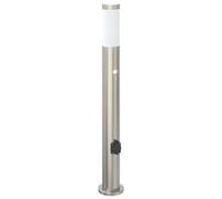 vidaXL Borne Lumineuse avec détecteur et Prise 80 cm Acier Inoxydable IP44