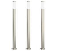 Vidaxl Borne Lumineuse Lot De 3 110 Cm Acier Inoxydable Ip44