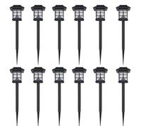 vidaXL Borne solaire extérieure LED 12 pcs avec piquet 8,6 x 8,6 x 38 cm