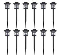 vidaXL Borne solaire extérieure LED 12 pcs avec piquet 8,6 x 8,6 x 38 cm