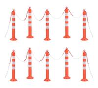 Vidaxl Bornes De Contr?Le Du Trafic 10 Pcs Avec Cha?Ne 75 Cm Pe