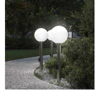 Vidaxl Bornes Lumineuses Avec Détecteur Et Prise Lot De 3 80 Cm Acier Inoxydable Ip44