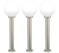 Vidaxl Bornes Lumineuses Lot De 3 80 Cm Acier Inoxydable Ip44