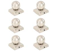 vidaXL Bouchons de poteau 6 pcs Globe final Acier inoxydable 71x71 mm