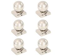 vidaXL Bouchons de poteau 6 pcs Globe final Acier inoxydable 91x91 mm