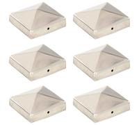 vidaXL Bouchons de poteau de clôture pyramidaux 6 pcs Inox 81x81 mm Or G